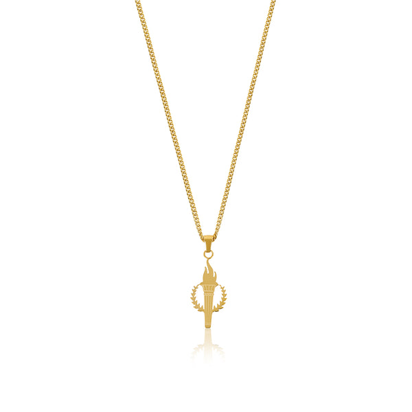 Torch Pendant Necklace - Gold