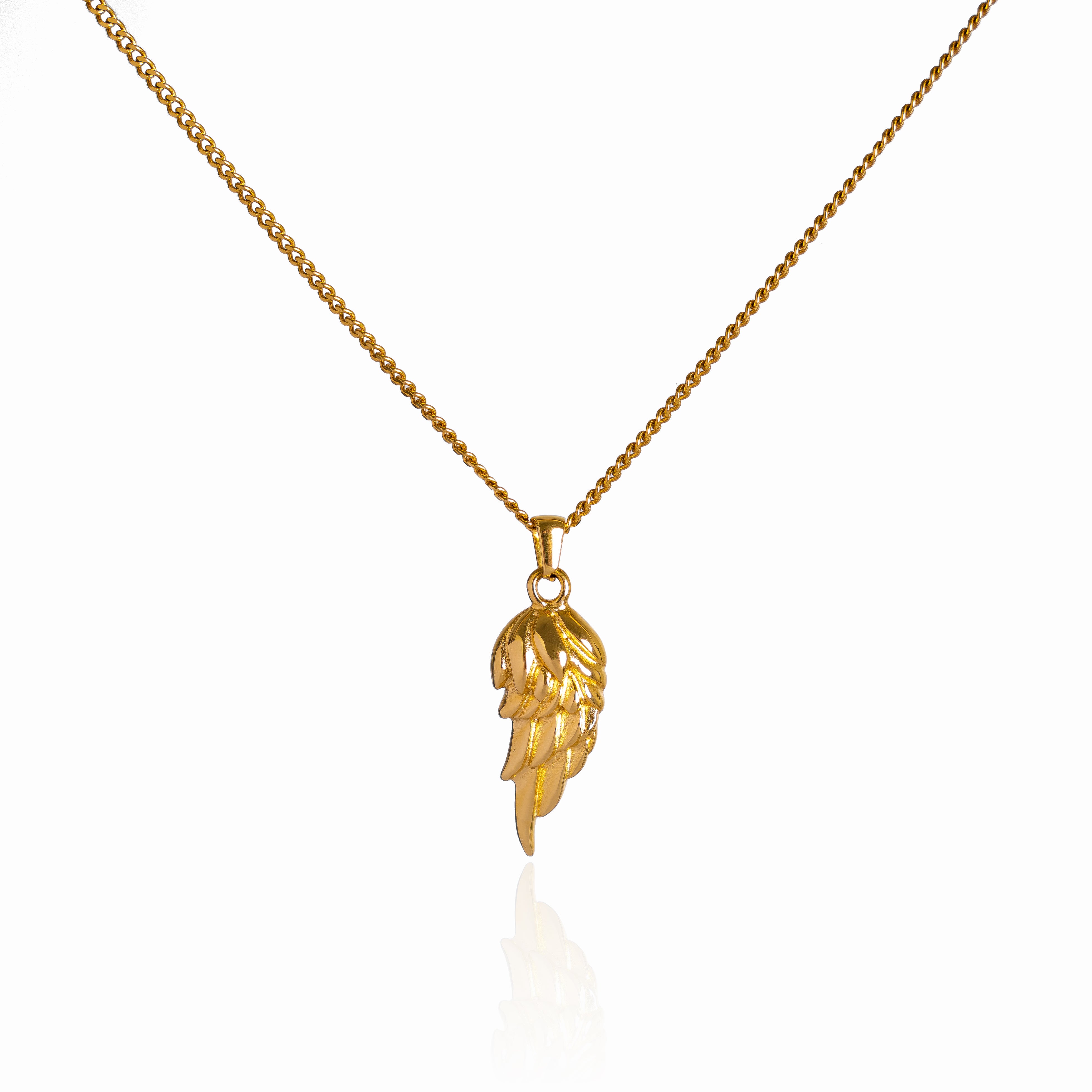 Wing Pendant Necklace - 18K Gold Plated