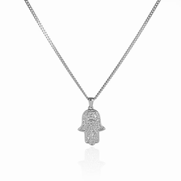 Hamsa Pendant Necklace - Silver