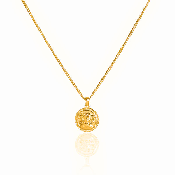 Medusa Pendant Necklace - 18K Gold Plated