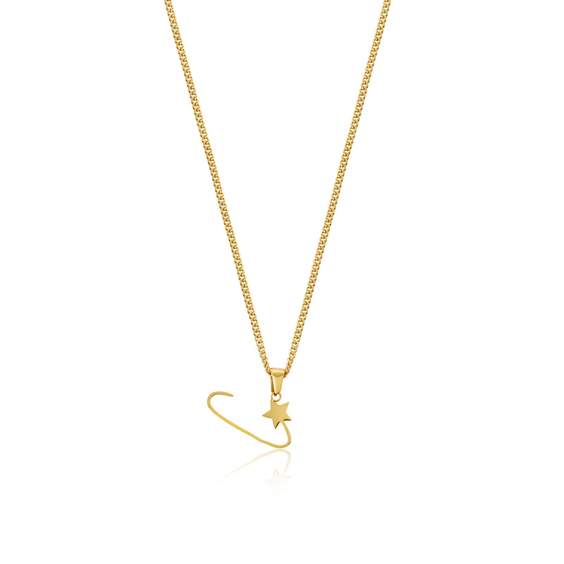 Shooting Star Pendant Necklace - Gold