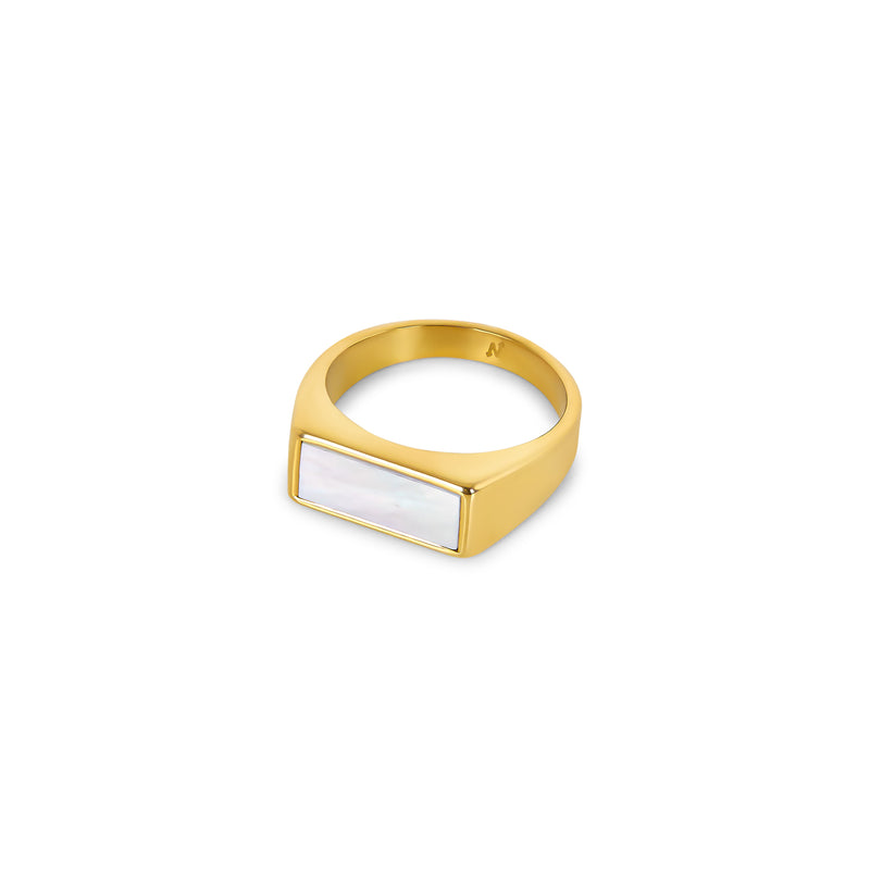 Marble Signet Ring - Gold