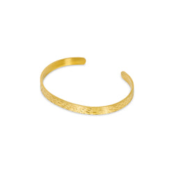 Textured Adjustable Cuff Bangle - Gold
