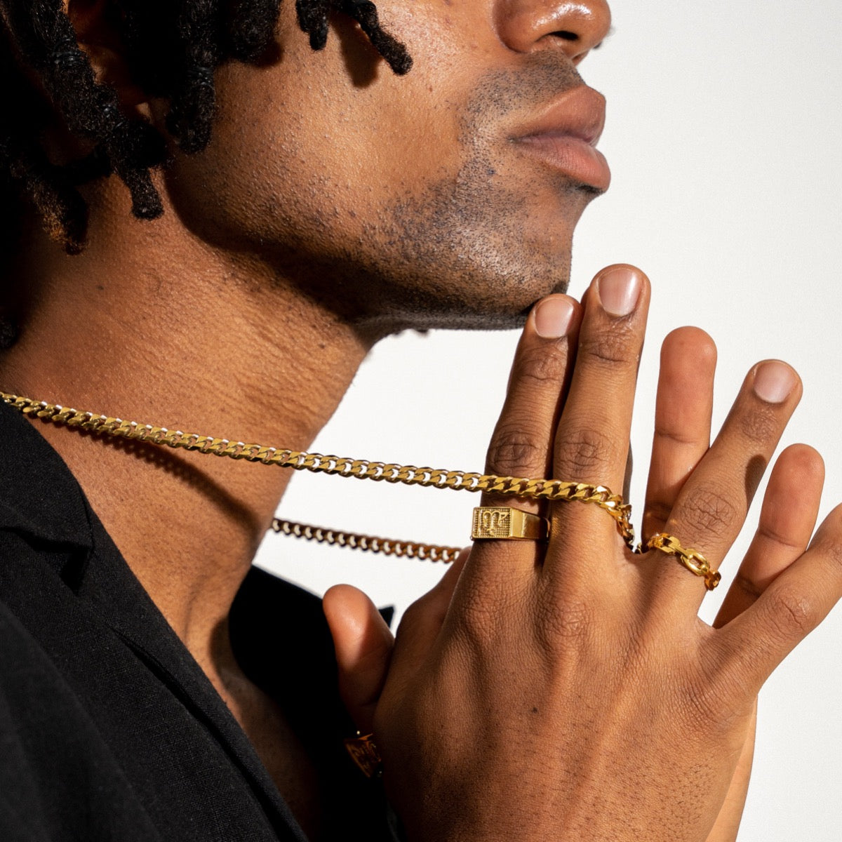 Curb Chain Bracelet X Curb Chain Necklace Set - 18K Gold