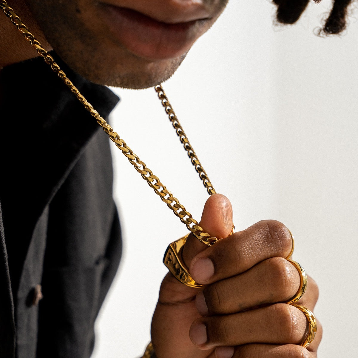 Curb Chain Bracelet X Curb Chain Necklace Set - 18K Gold