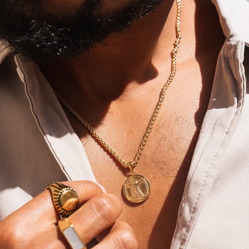 Vitruvian Pendant Necklace - Gold
