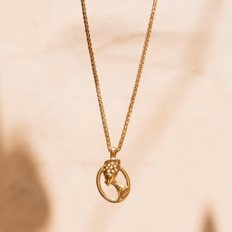 Pharaoh Pendant Necklace - Gold