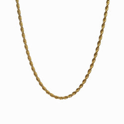 Rope Chain Necklace - 18K Gold Plated