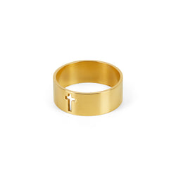 Hollow Cross Ring – Gold