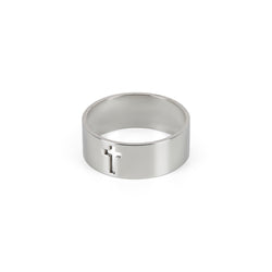 Hollow Cross Ring – Silver