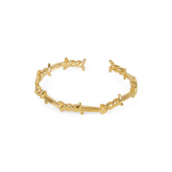 Barbed Wire Bangle Bracelet - Gold