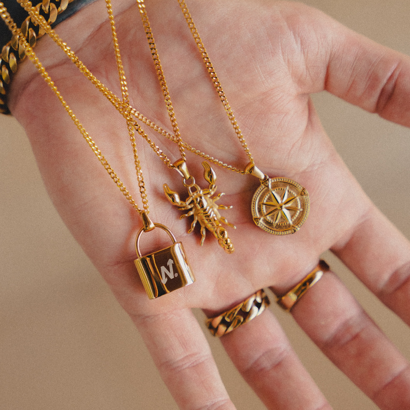Lock Pendant Necklace - 18K Gold Plated