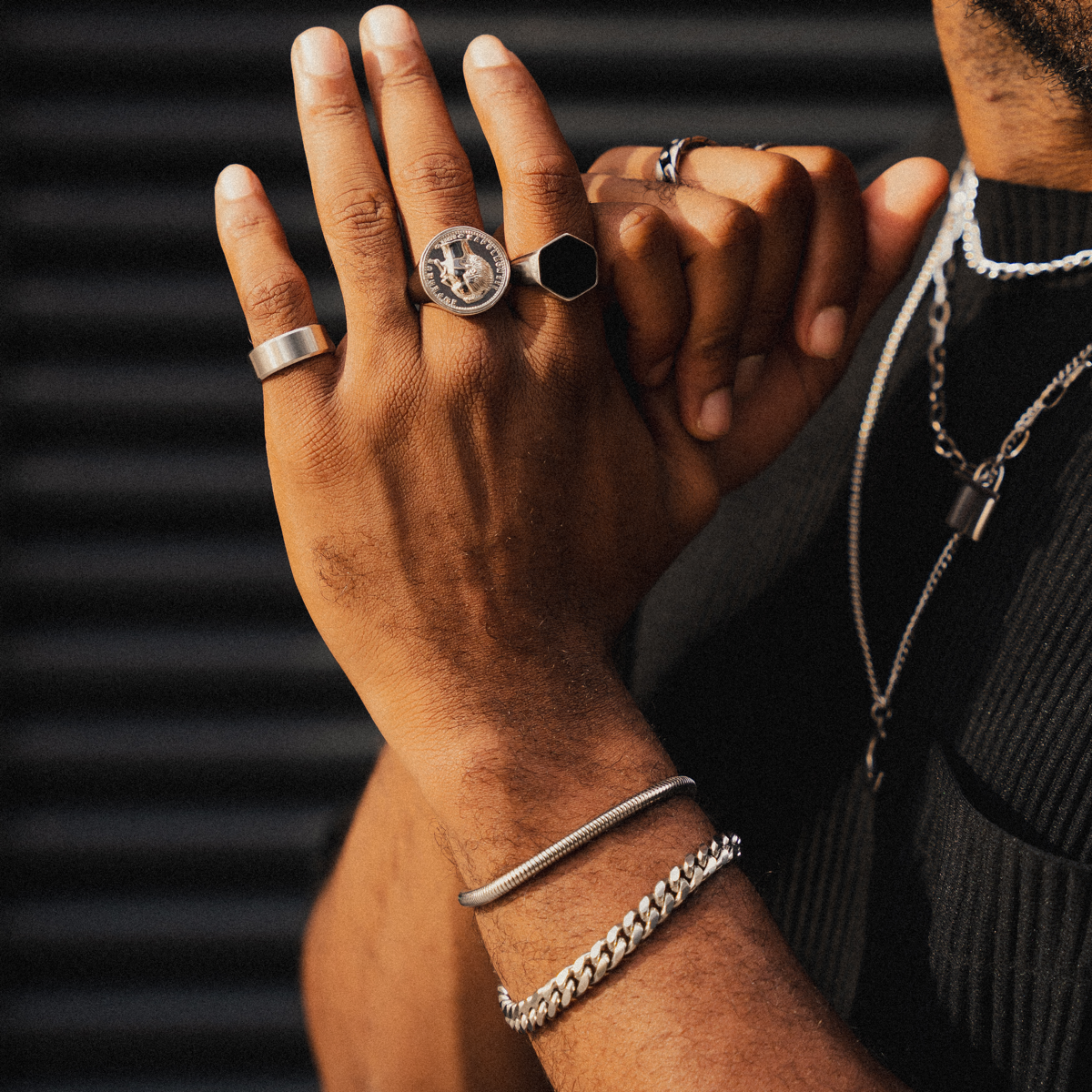 Onyx Ring - Silver