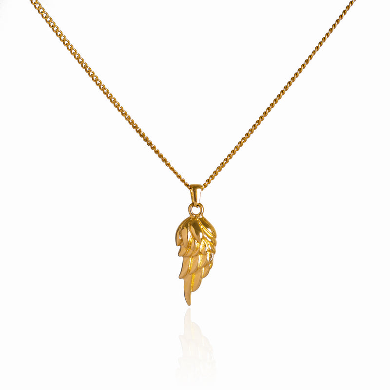 Wing Pendant Necklace - 18K Gold Plated