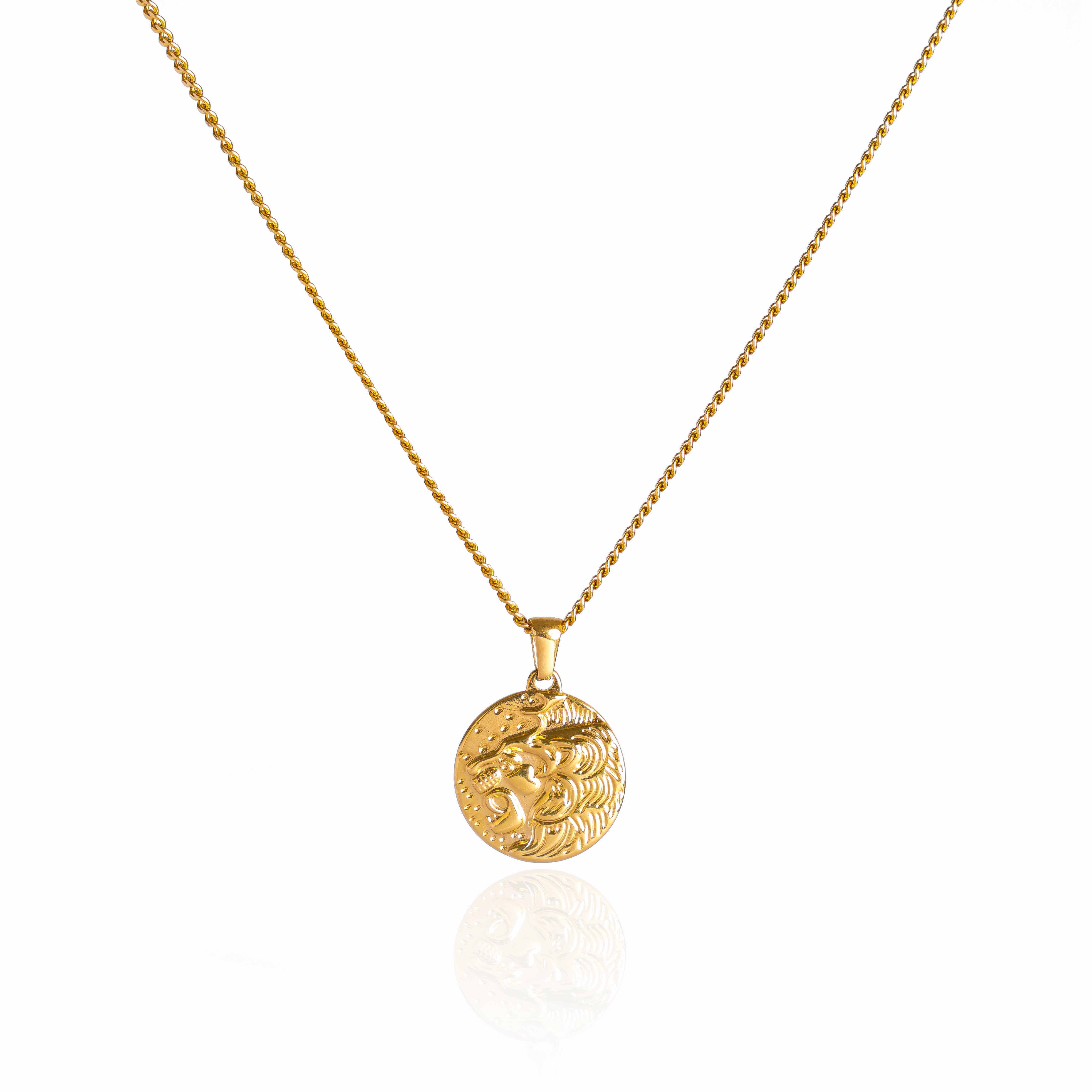 Lion Pendant Necklace - 18K Gold Plated