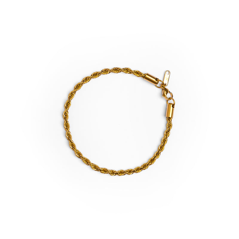 Rope Chain Bracelet - 18K Gold Plated