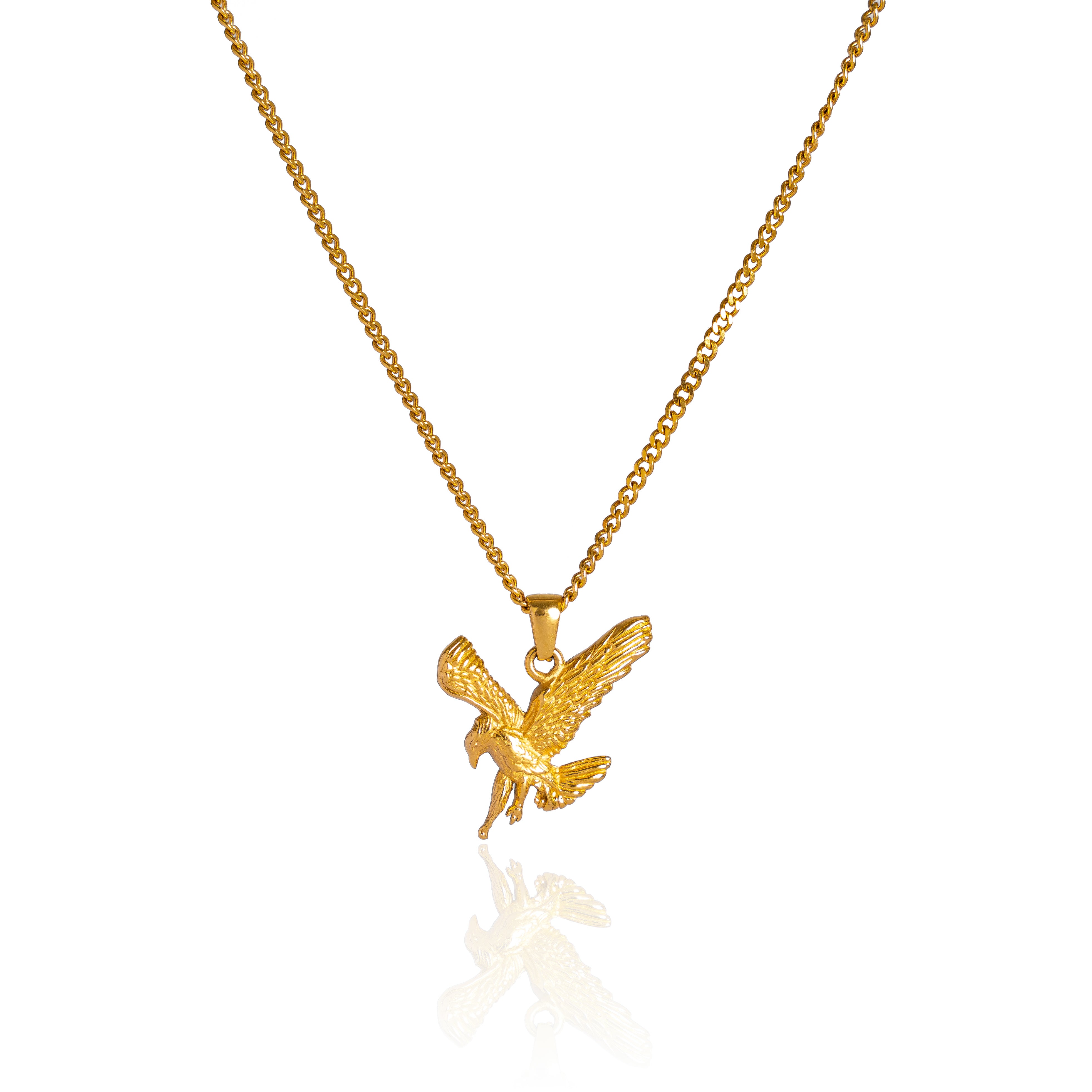 Eagle Pendant Necklace - 18K Gold Plated