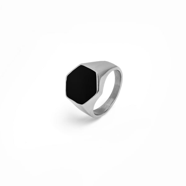 Onyx Ring - Silver