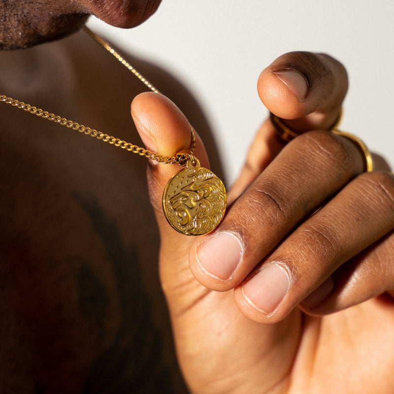 Lion Pendant Necklace - 18K Gold Plated